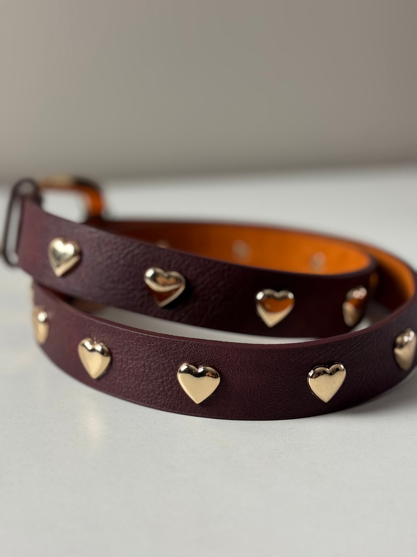 Riem bordeaux gouden hart