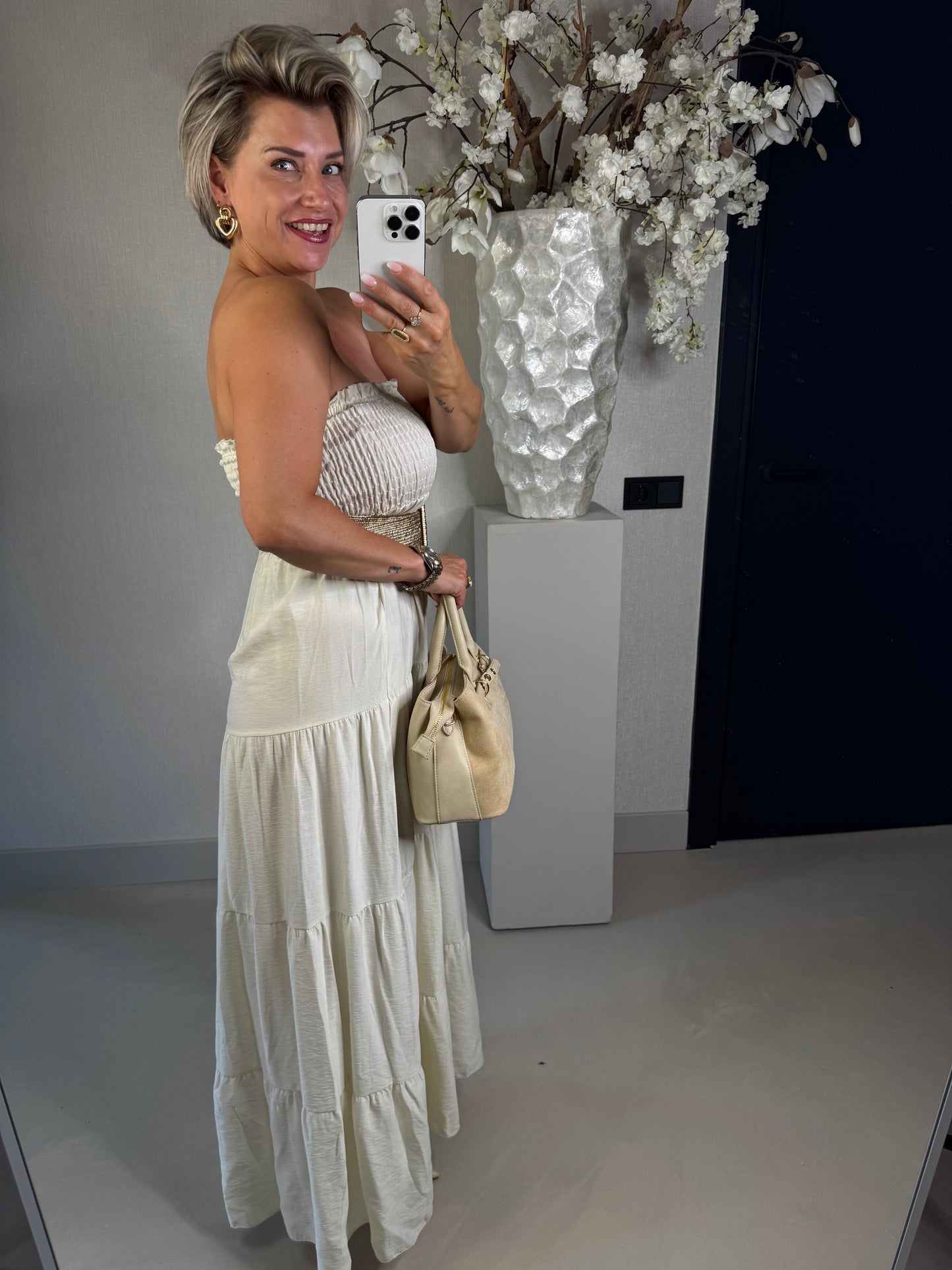 Jurk Strapless beige