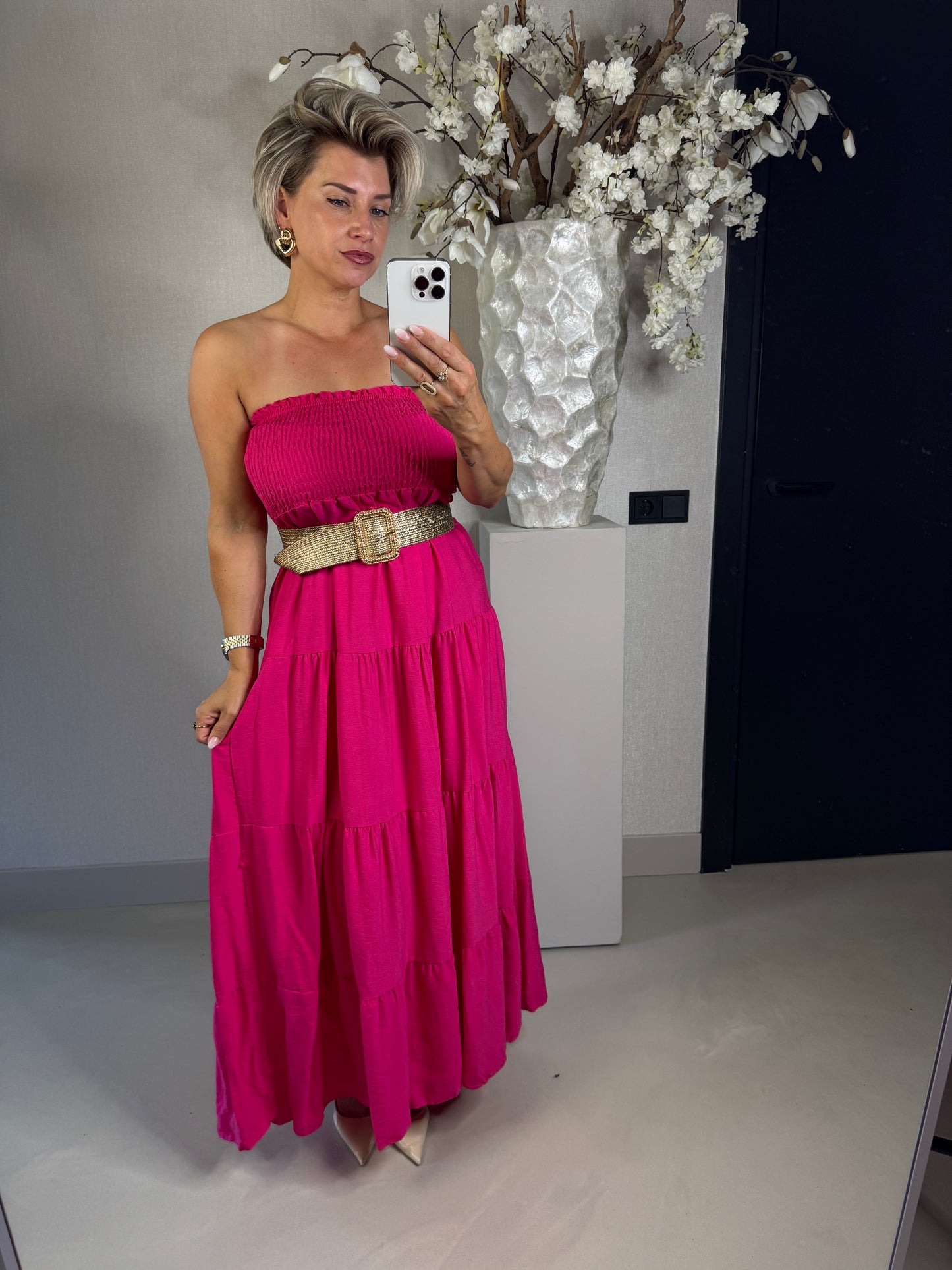 Jurk Strapless fuchsia