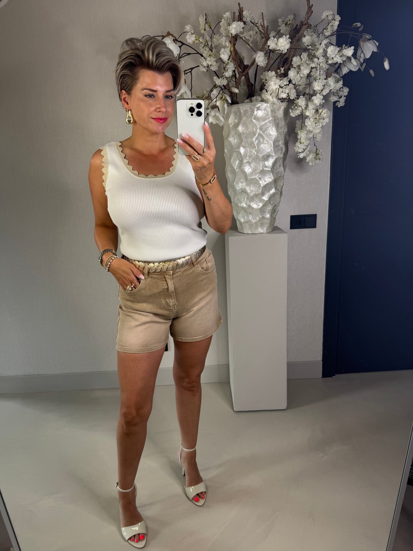 Jeans short beige Sara John