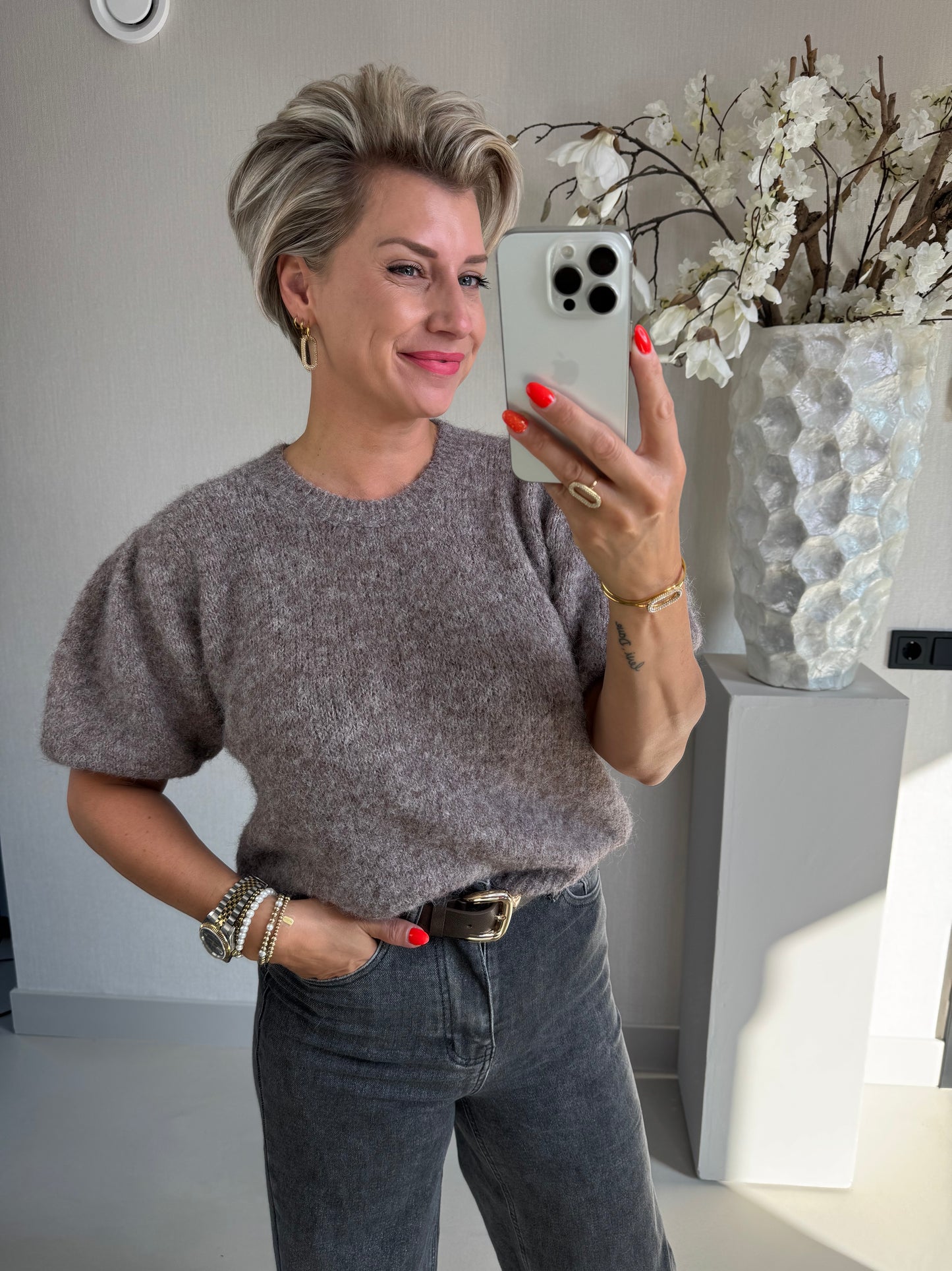 Trui Ambika taupe