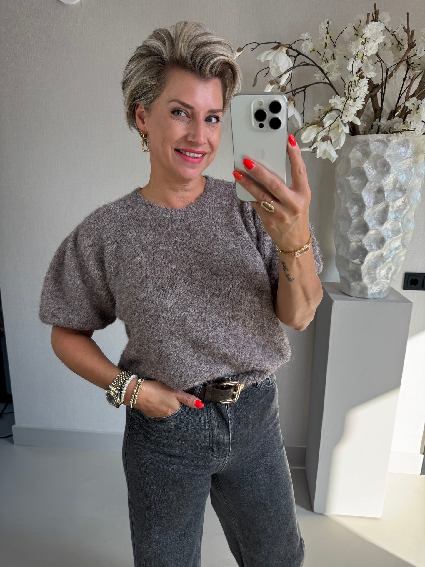 Trui Ambika taupe