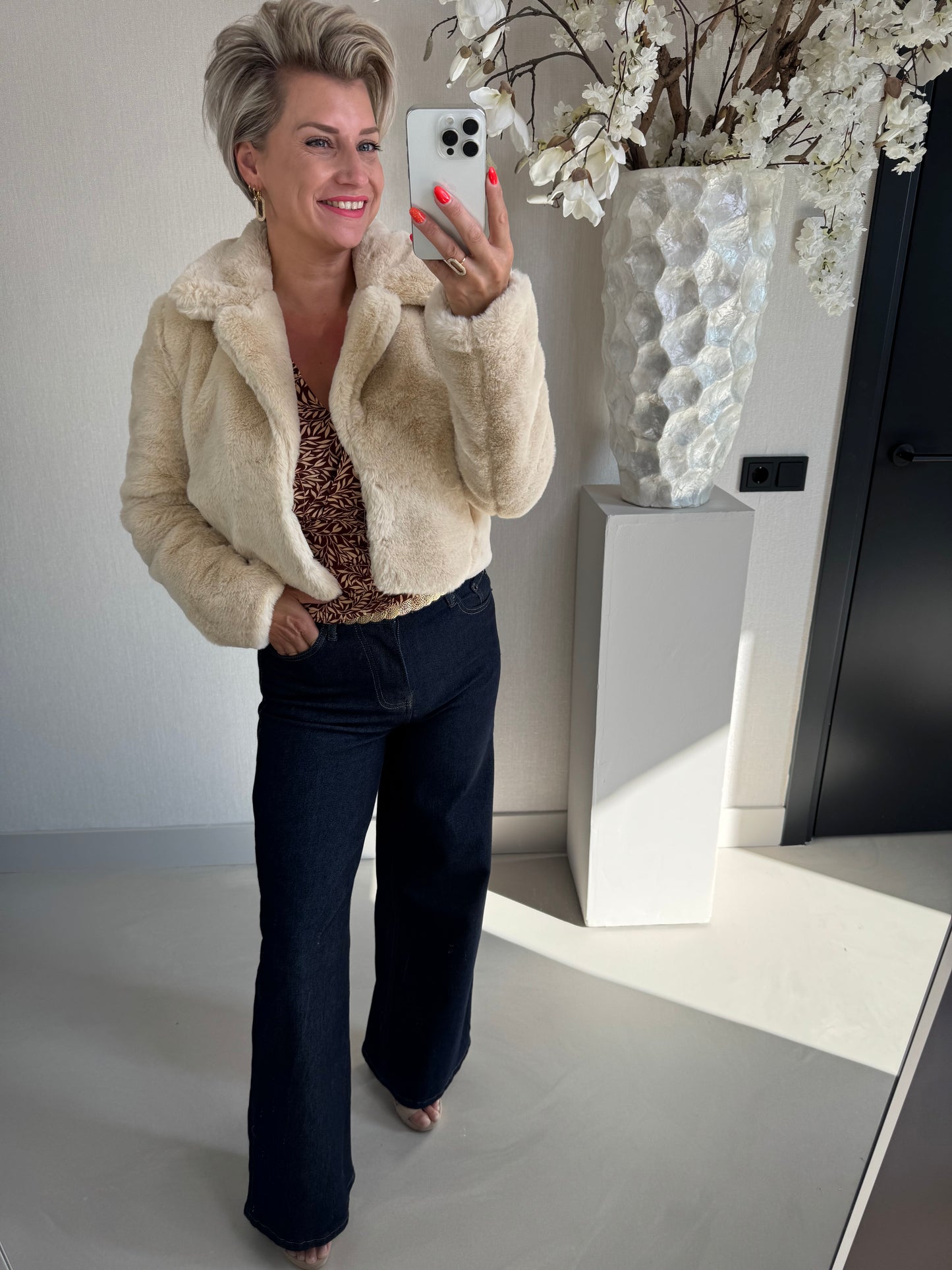 Fake fur jas Belle