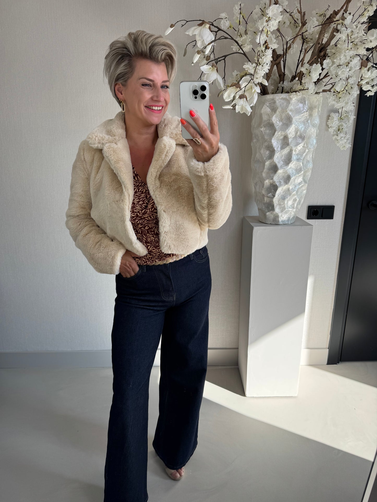 Fake fur jas Belle