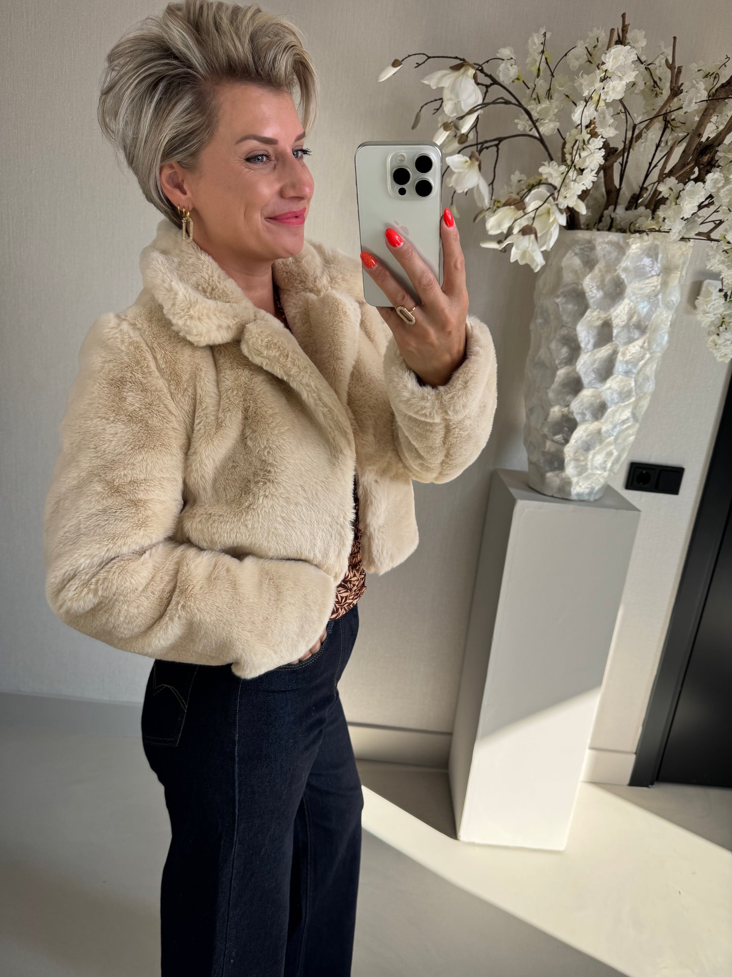 Fake fur jas Belle
