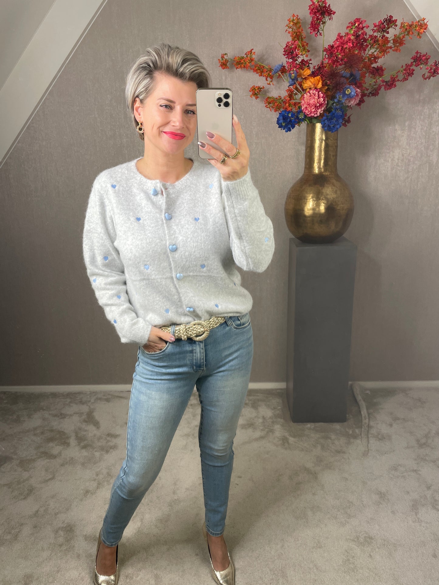 Vest hart grijs/blauw