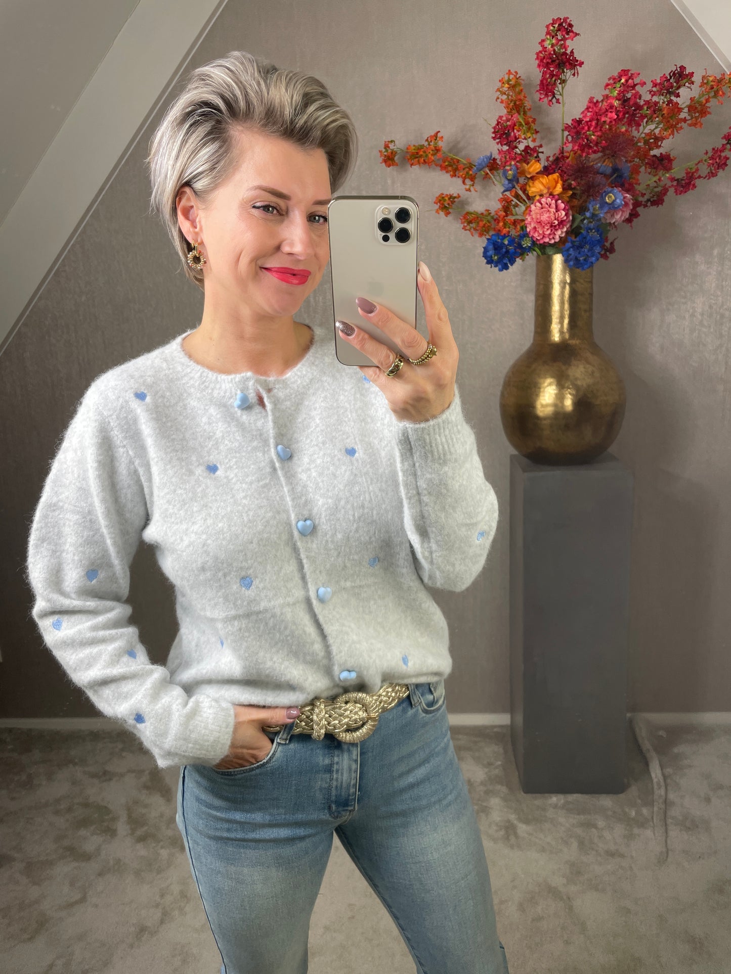 Vest hart grijs/blauw