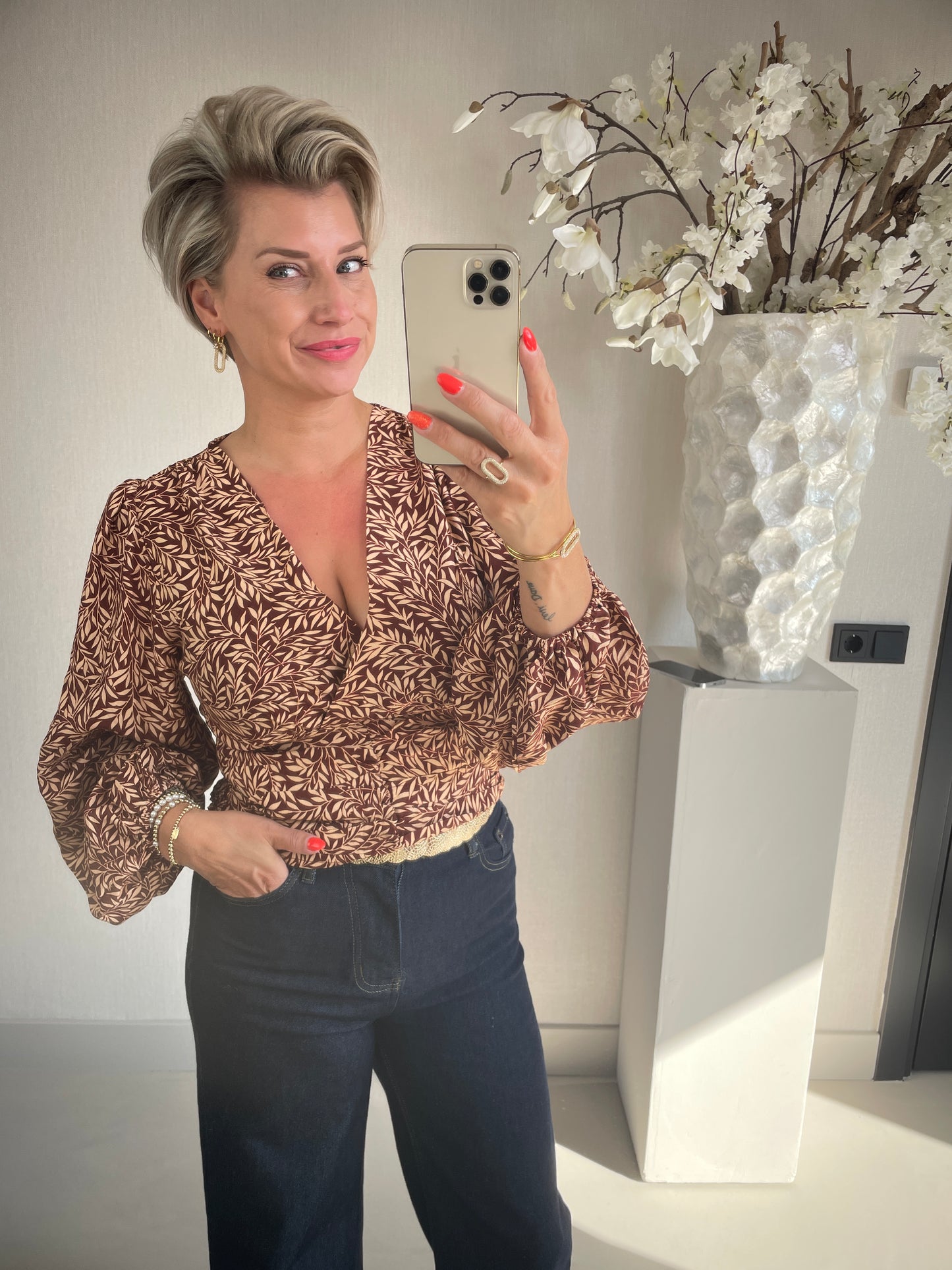 Blouse Celine bordeaux