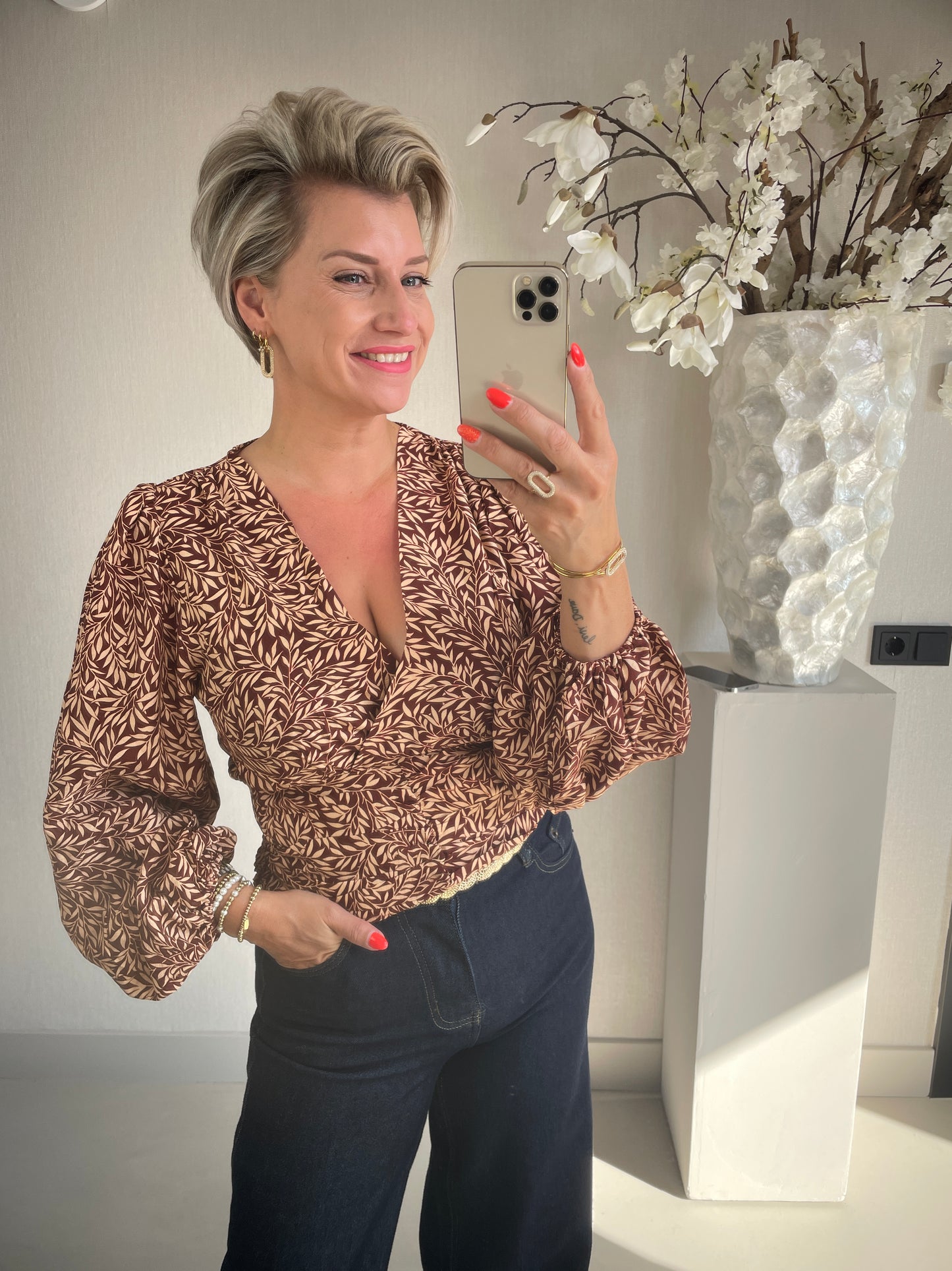 Blouse Celine bordeaux