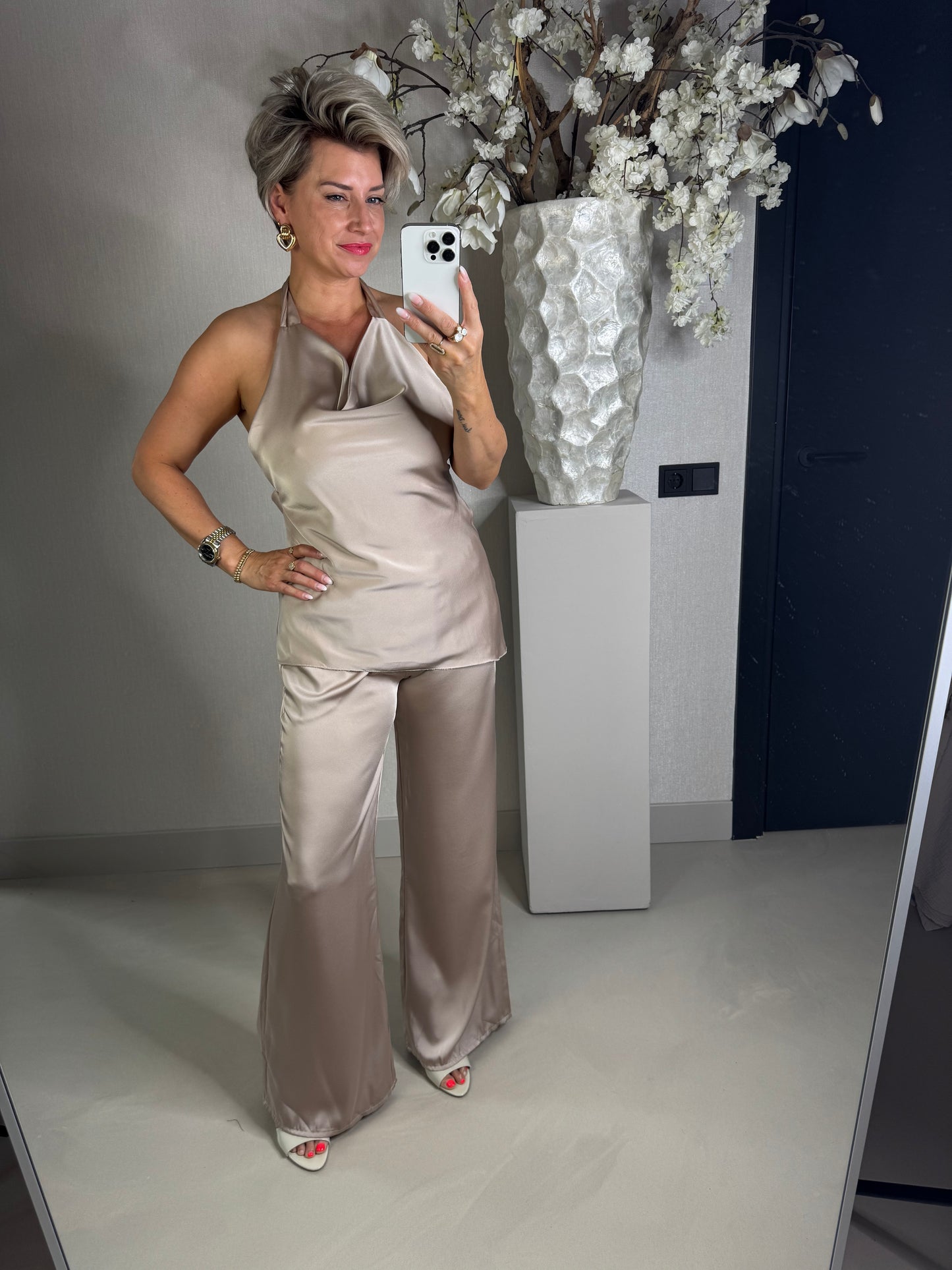 Set satijn champagne beige