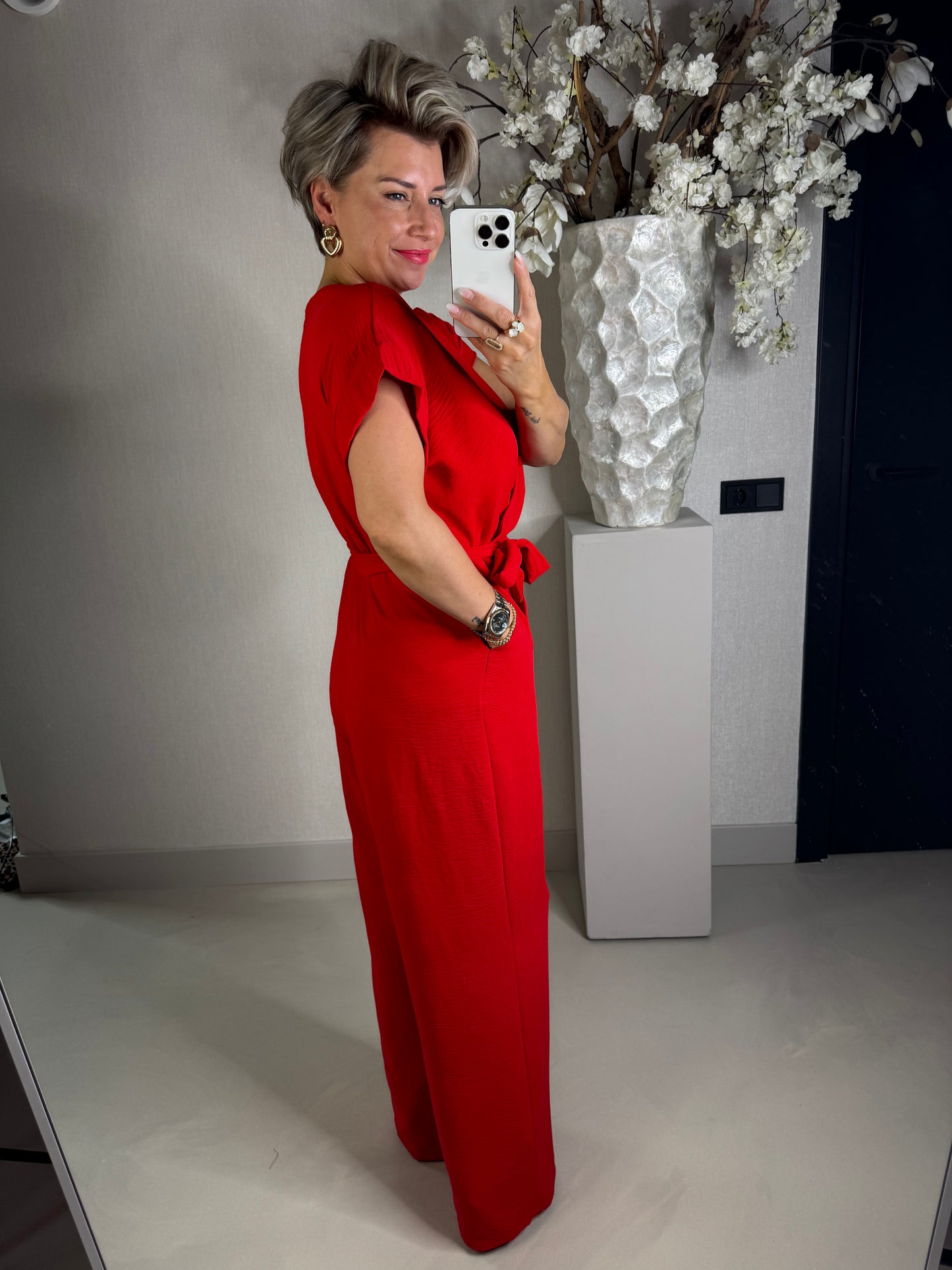 Azzurro jumpsuit rood