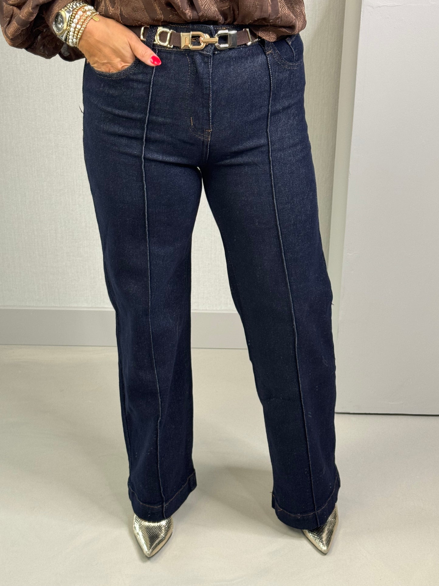 Wide leg jeans naad