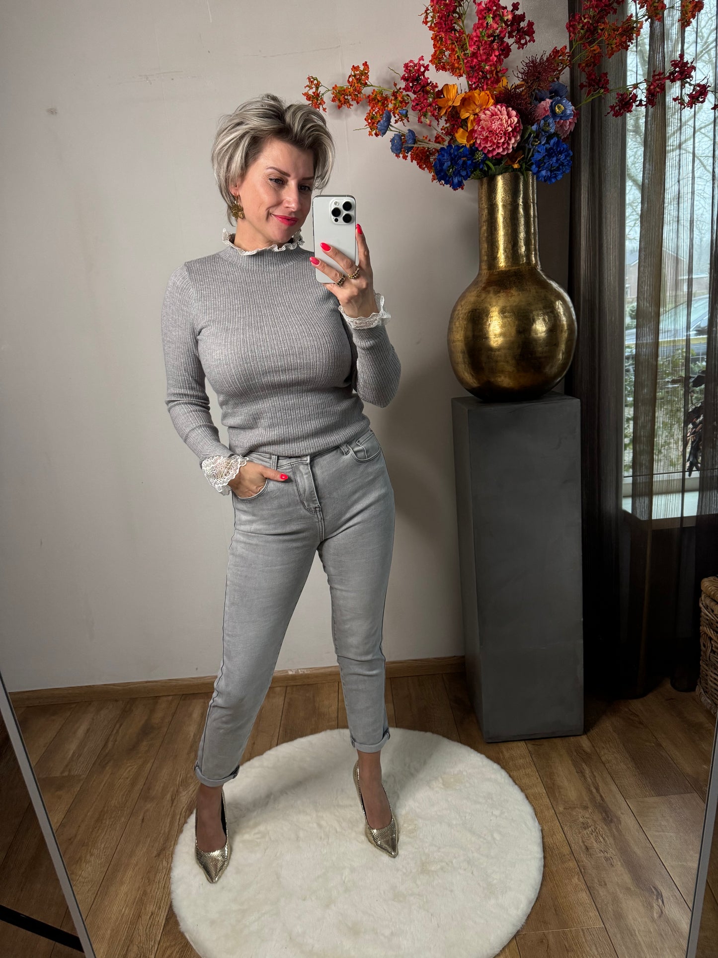 Jeans regular grijs