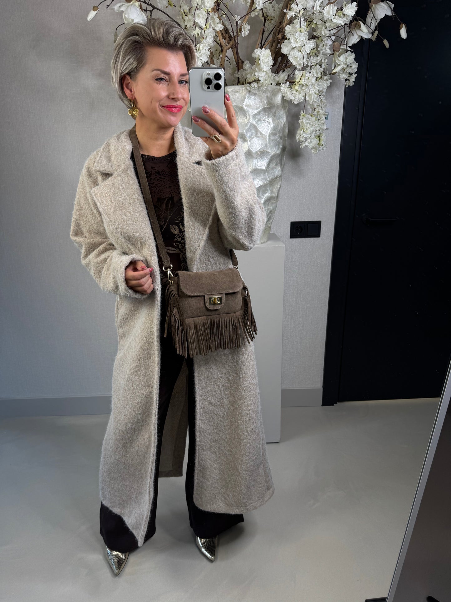 Tas fringe beige