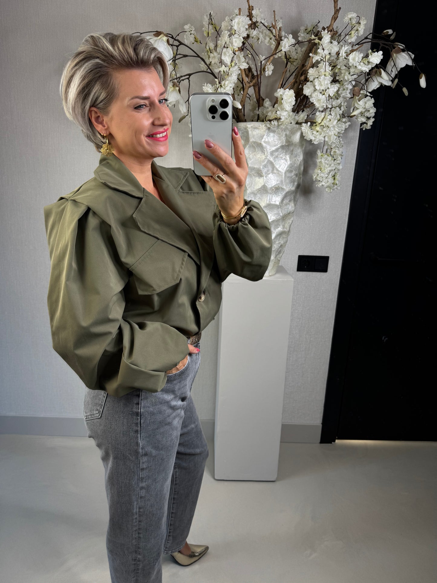 Jeans ballonfit grijs