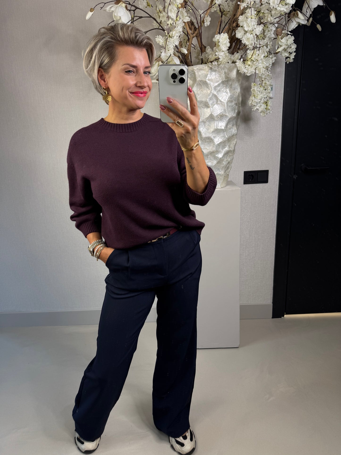 Trui Sanne aubergine