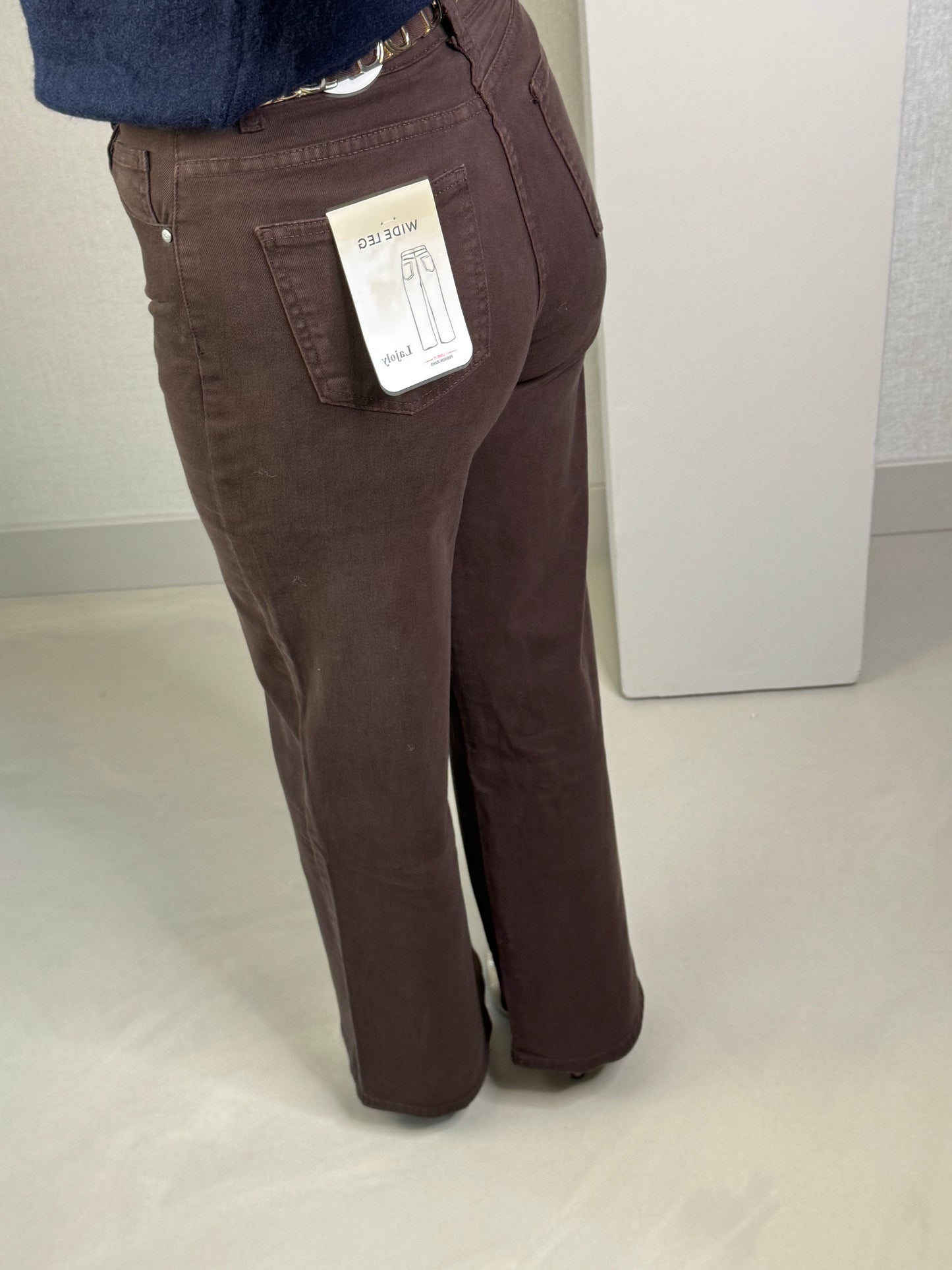 Wide leg jeans bruin