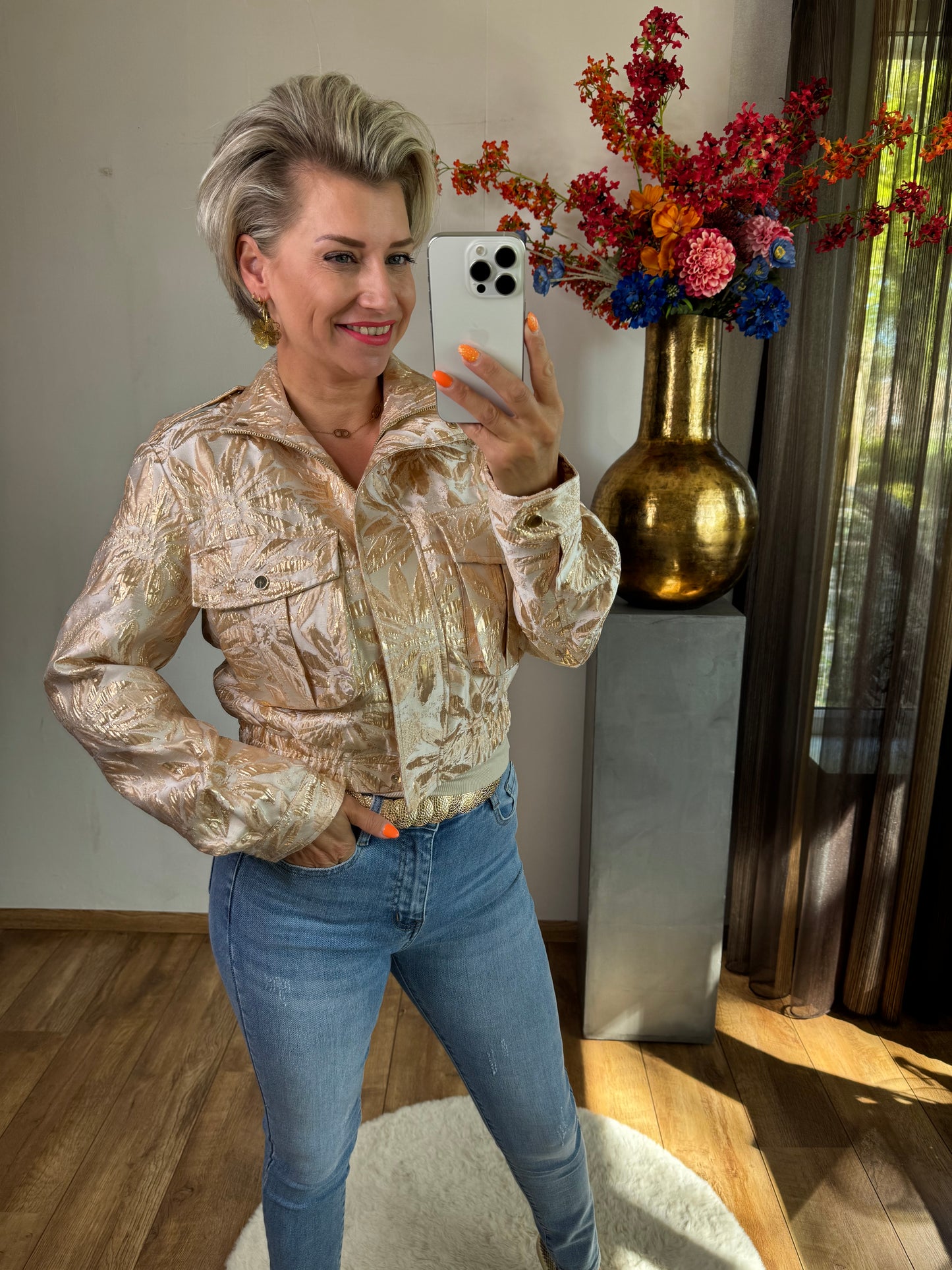 Jasje flower rosé/goud