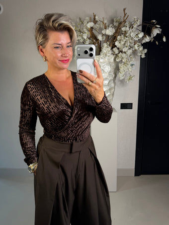 Body top velvet V-hals