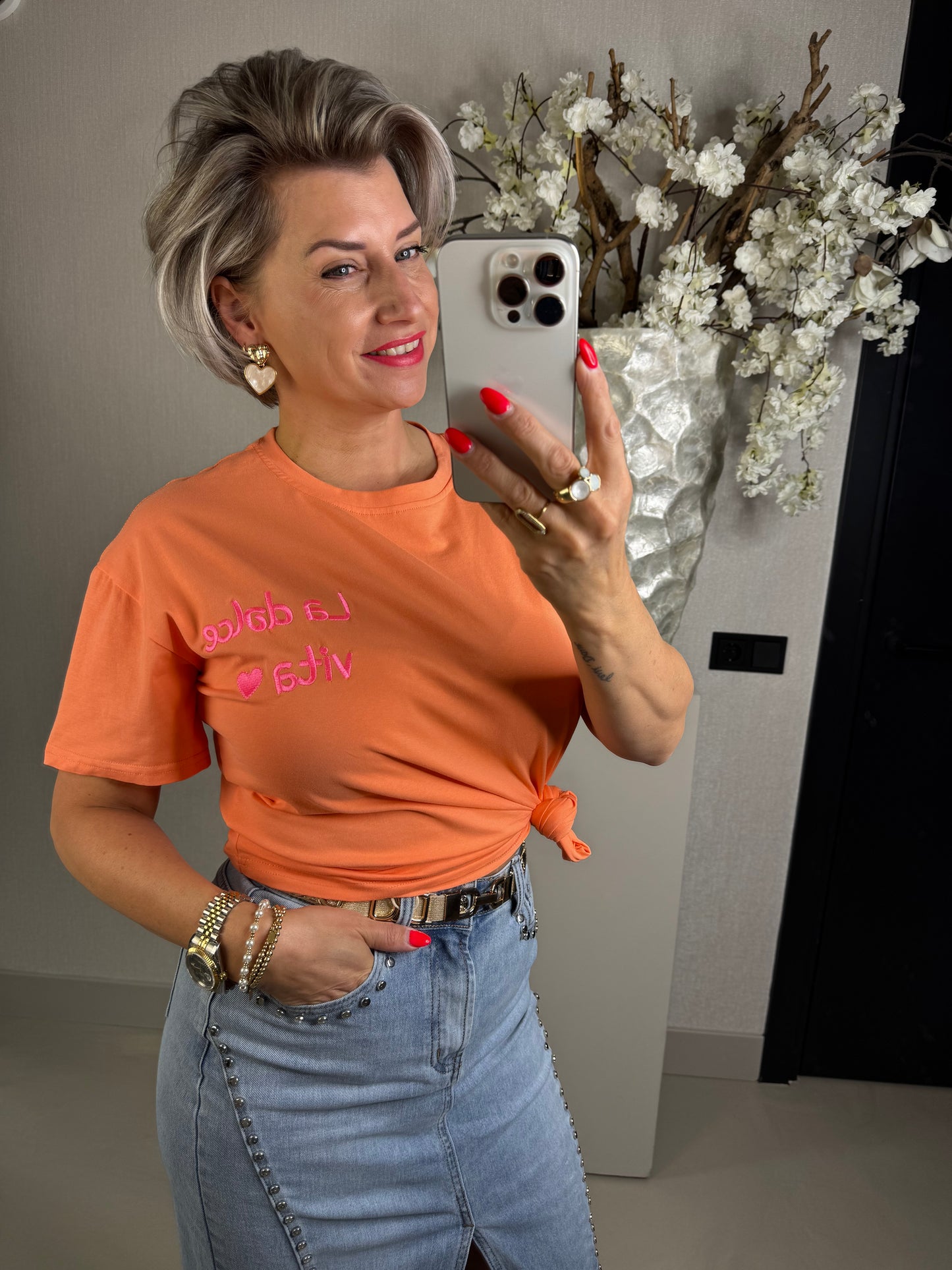 T'shirt Dolca Vita oranje