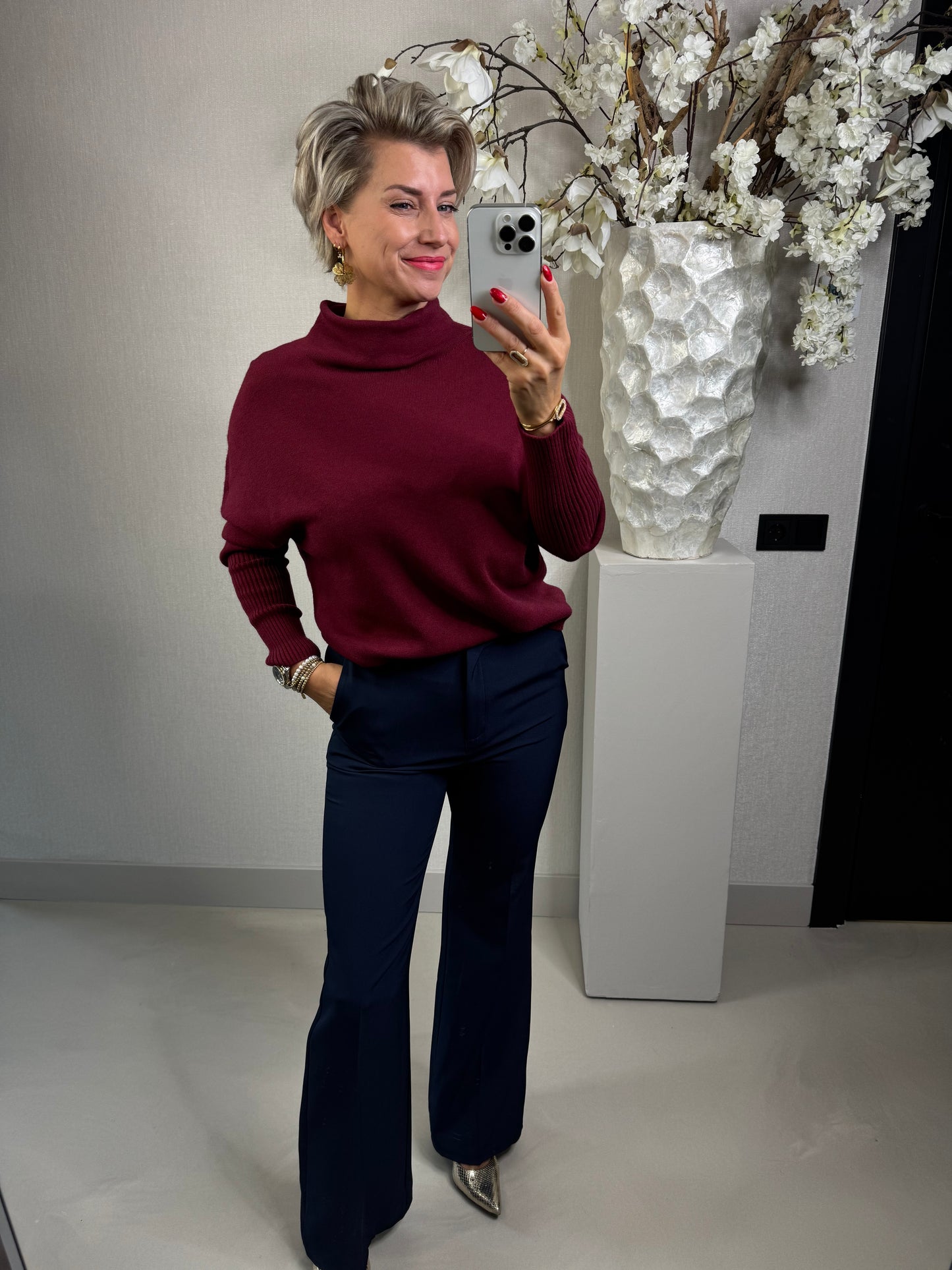 Trui vlinder bordeaux