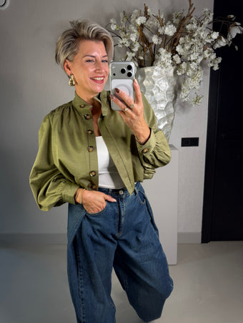 Blouse cropped kaki
