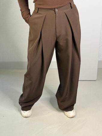 Pantalon regular bruin