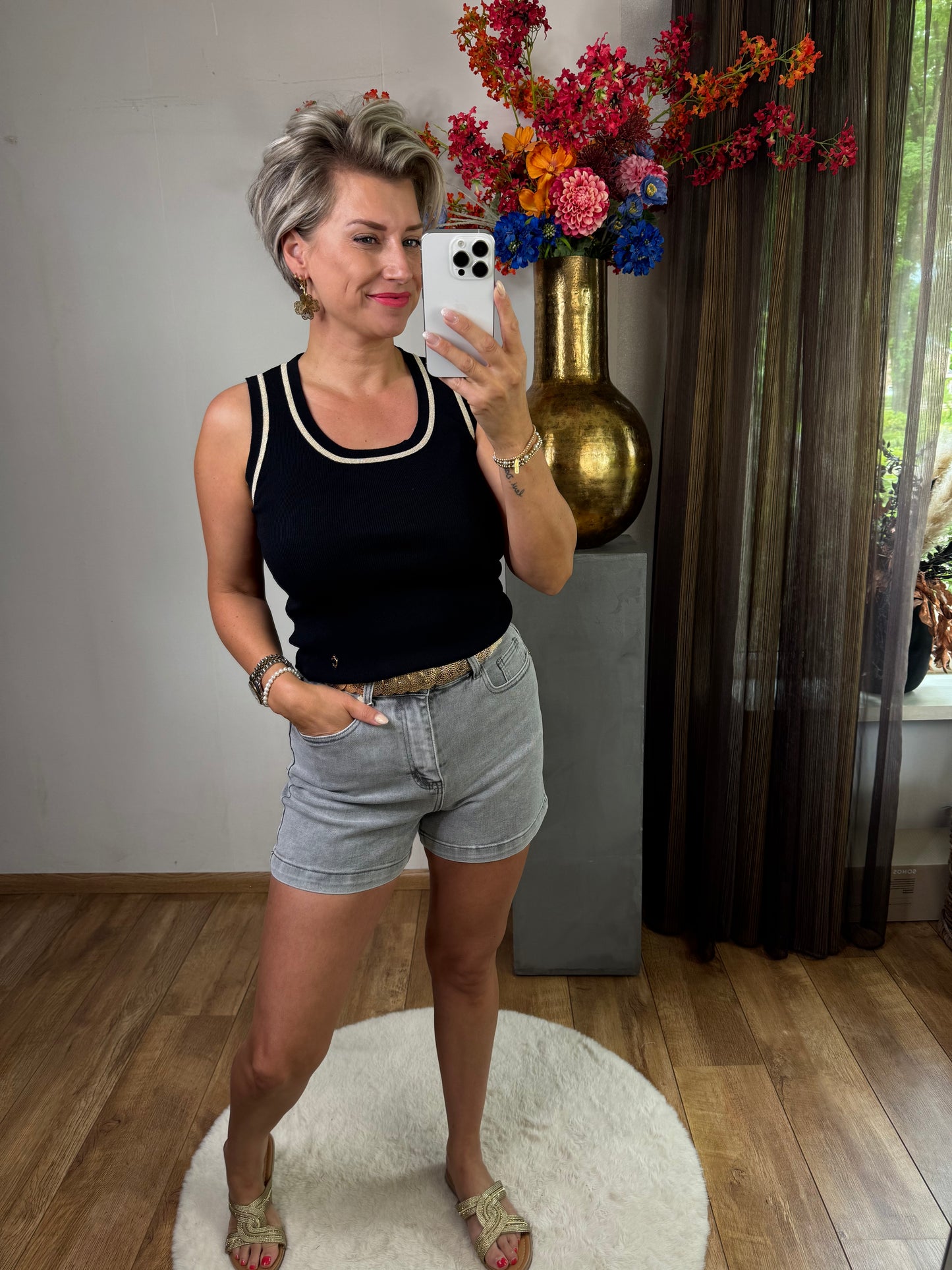 Jeans short Pipa grijs