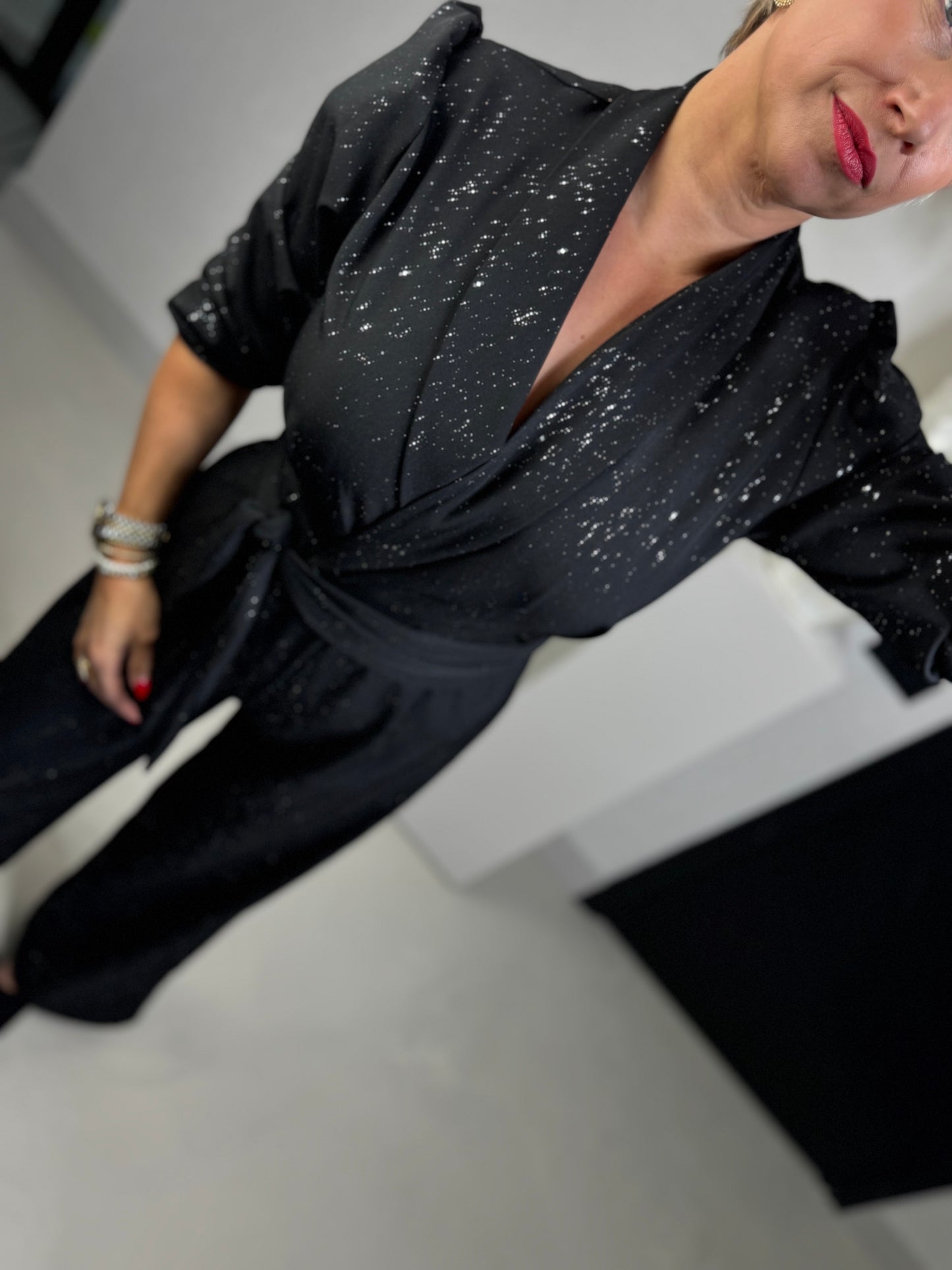 Jumpsuit sparkle zwart