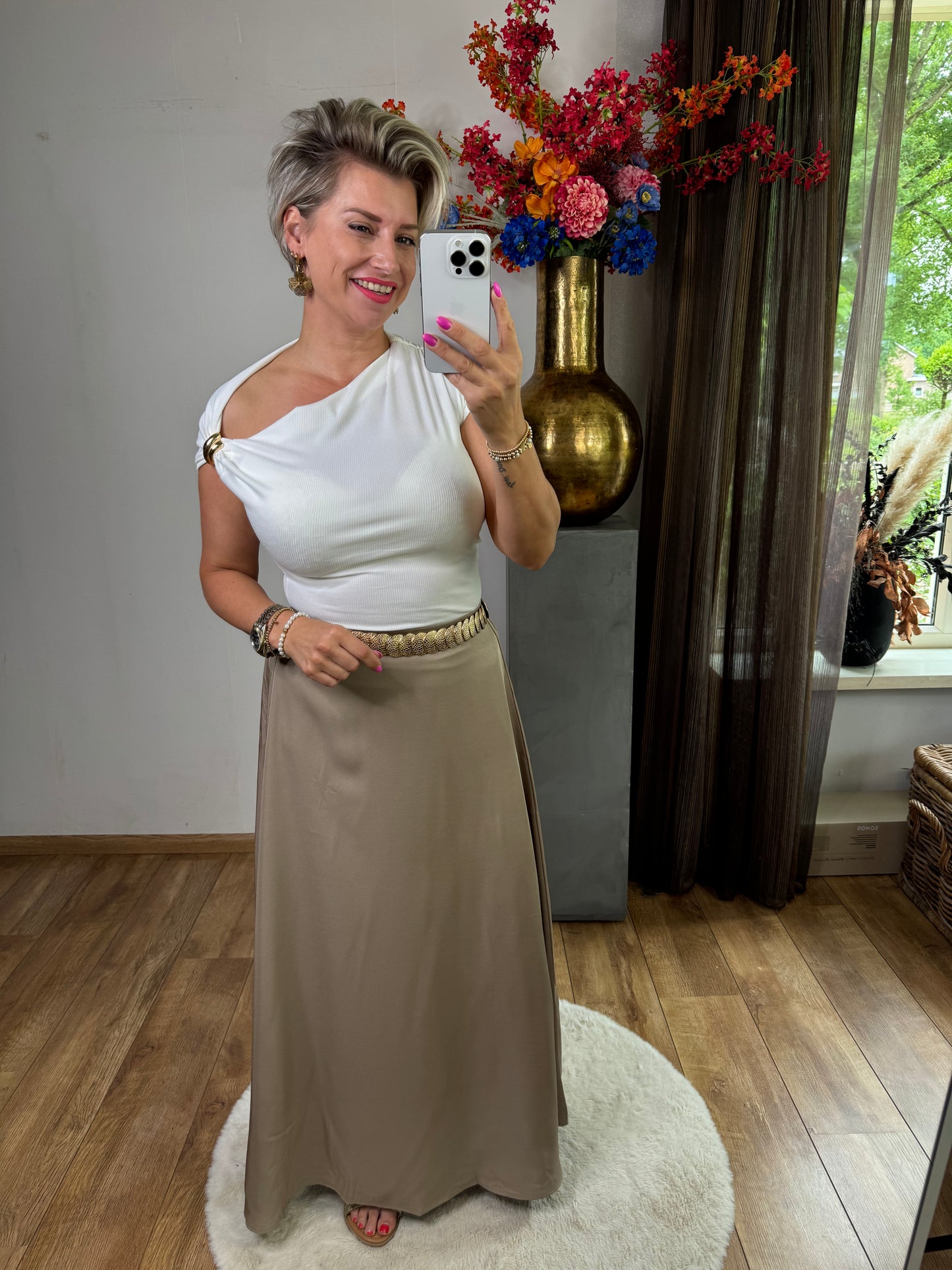 Rok lang taupe