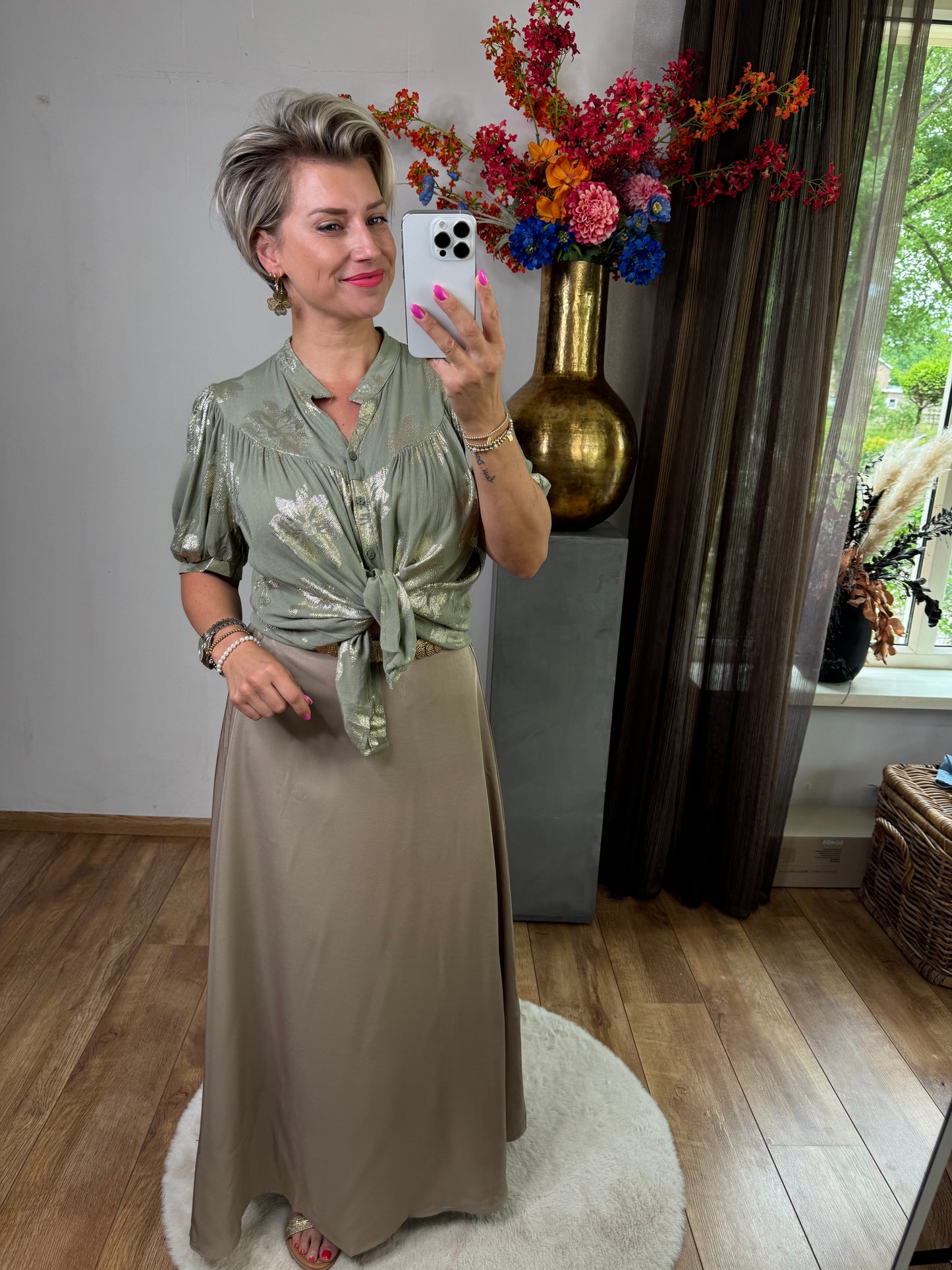 Rok lang taupe