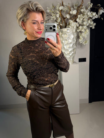 Top Yvette bruin kant