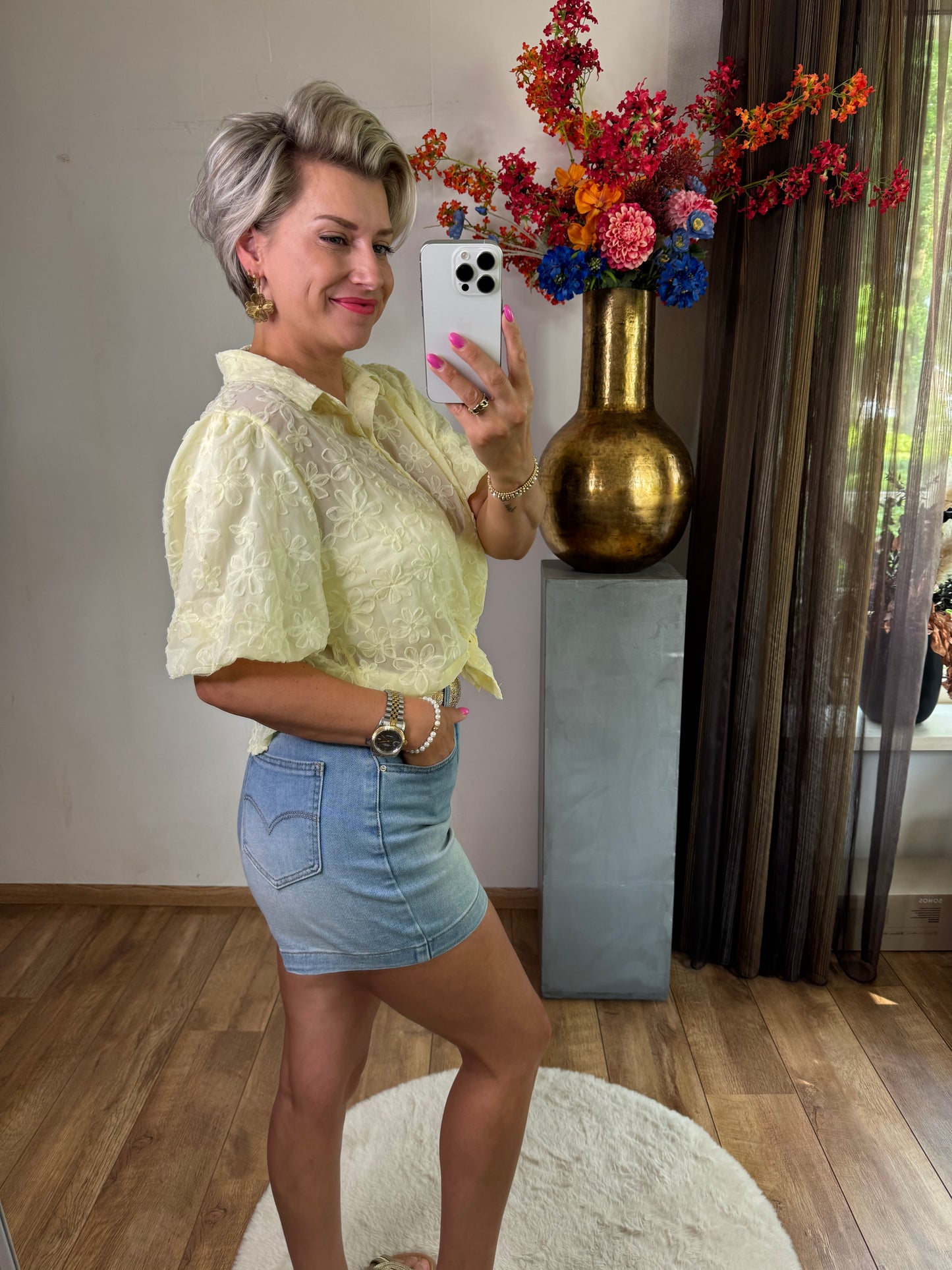 Blouse flower yellow