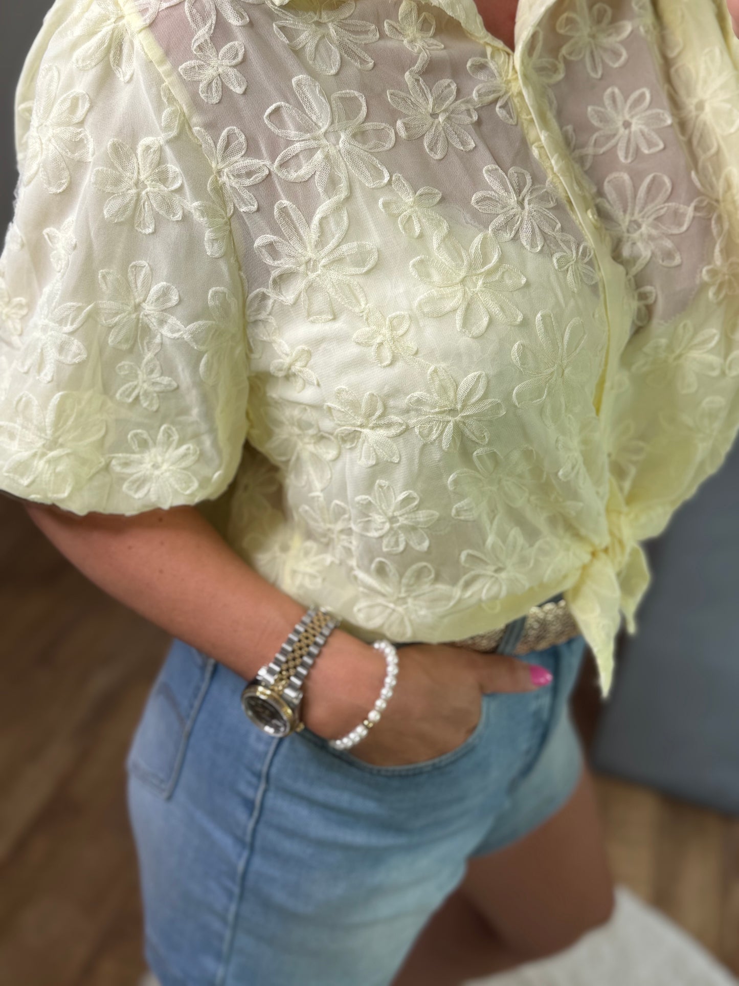 Blouse flower yellow