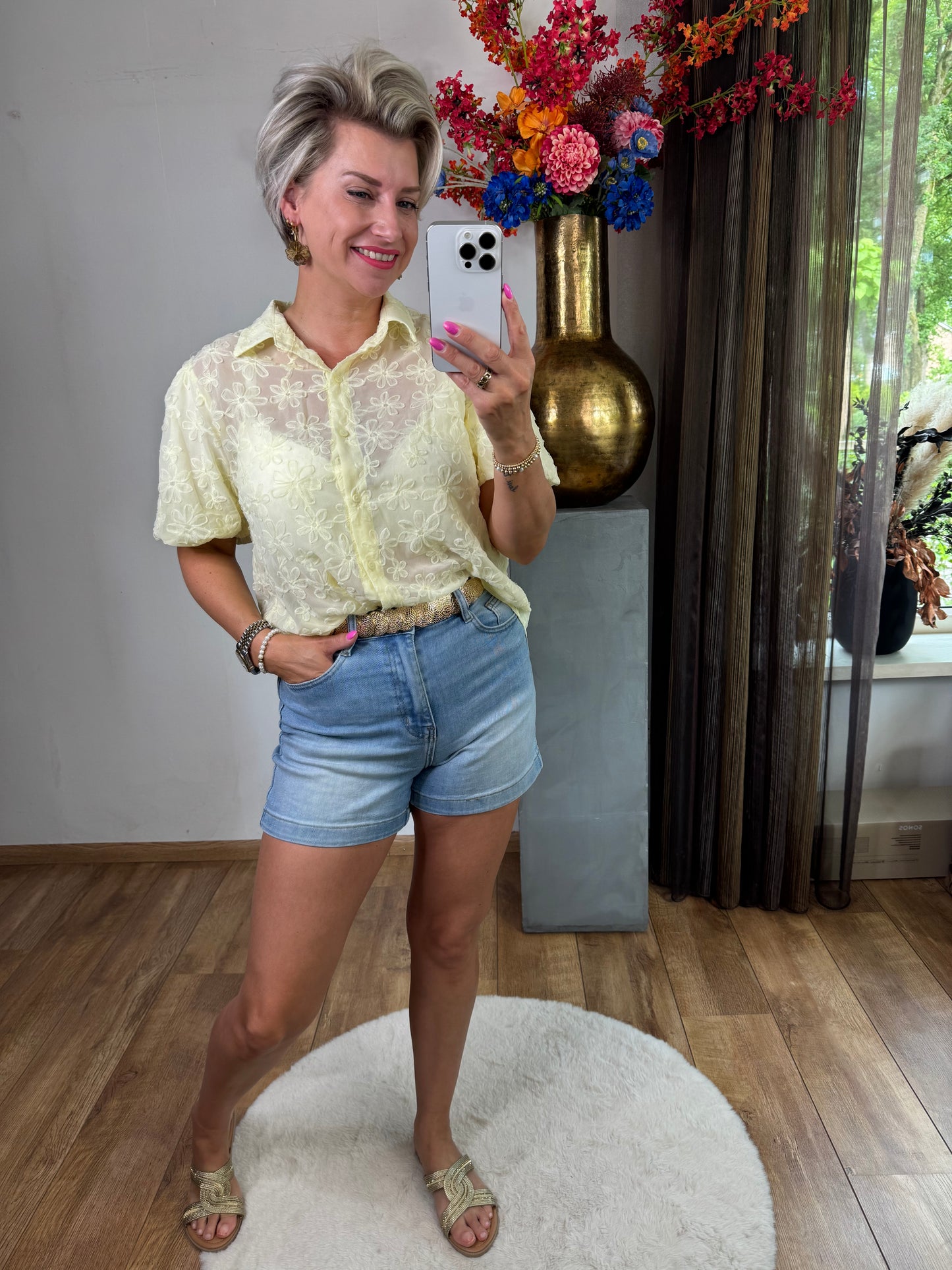 Blouse flower yellow