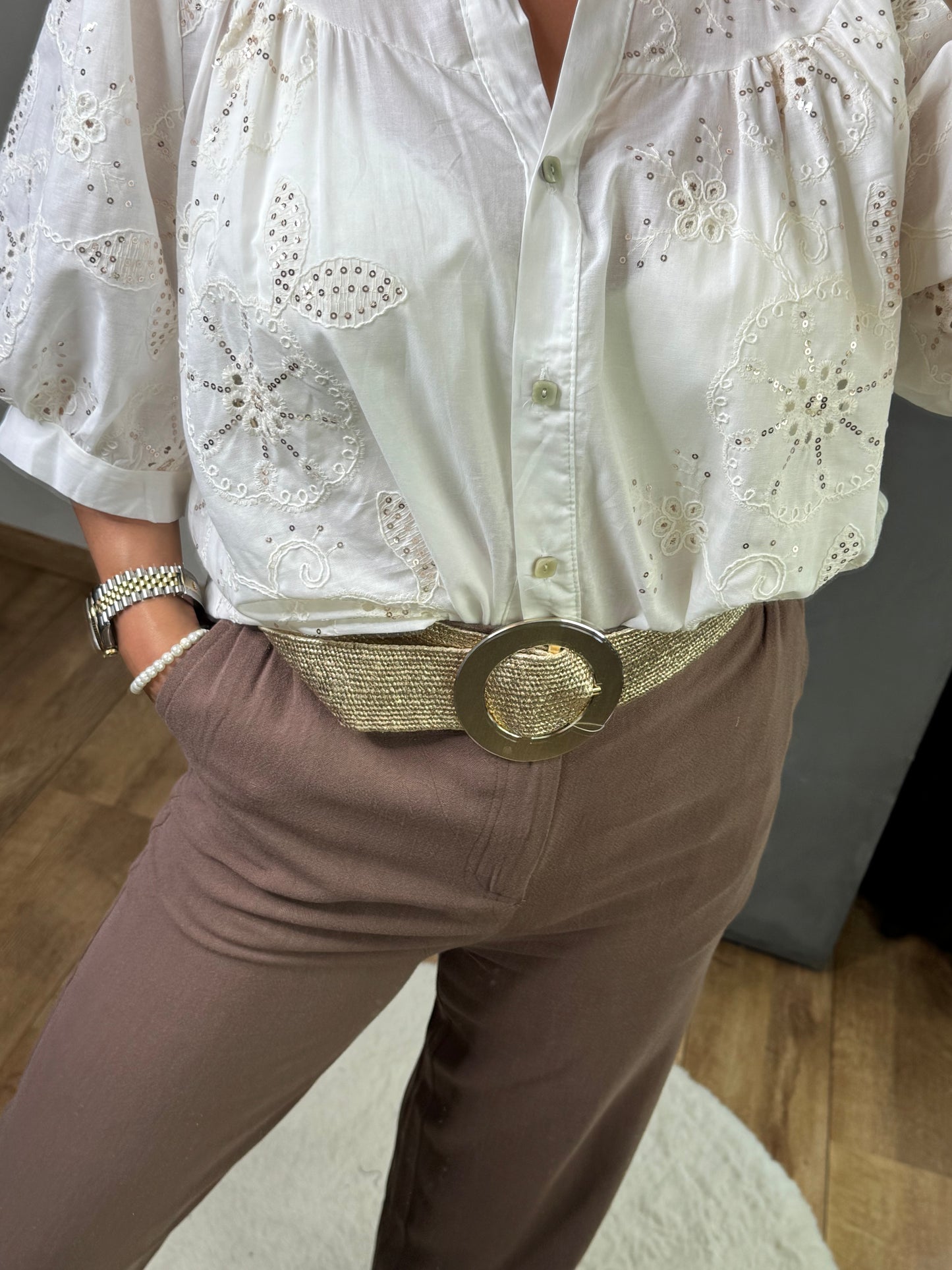 Pantalon linnen mocca