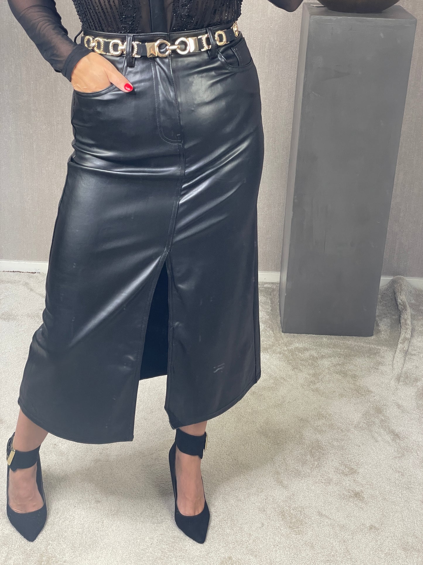 Rok leather look