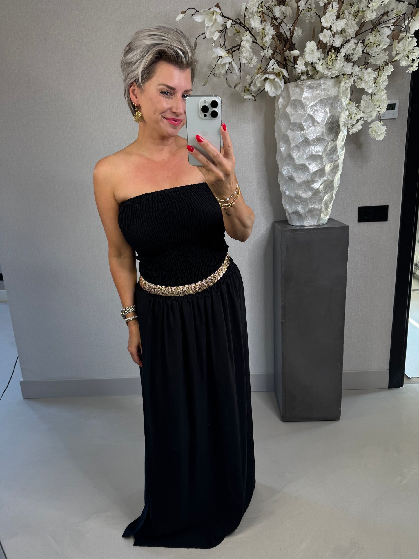 Jurk strapless zwart