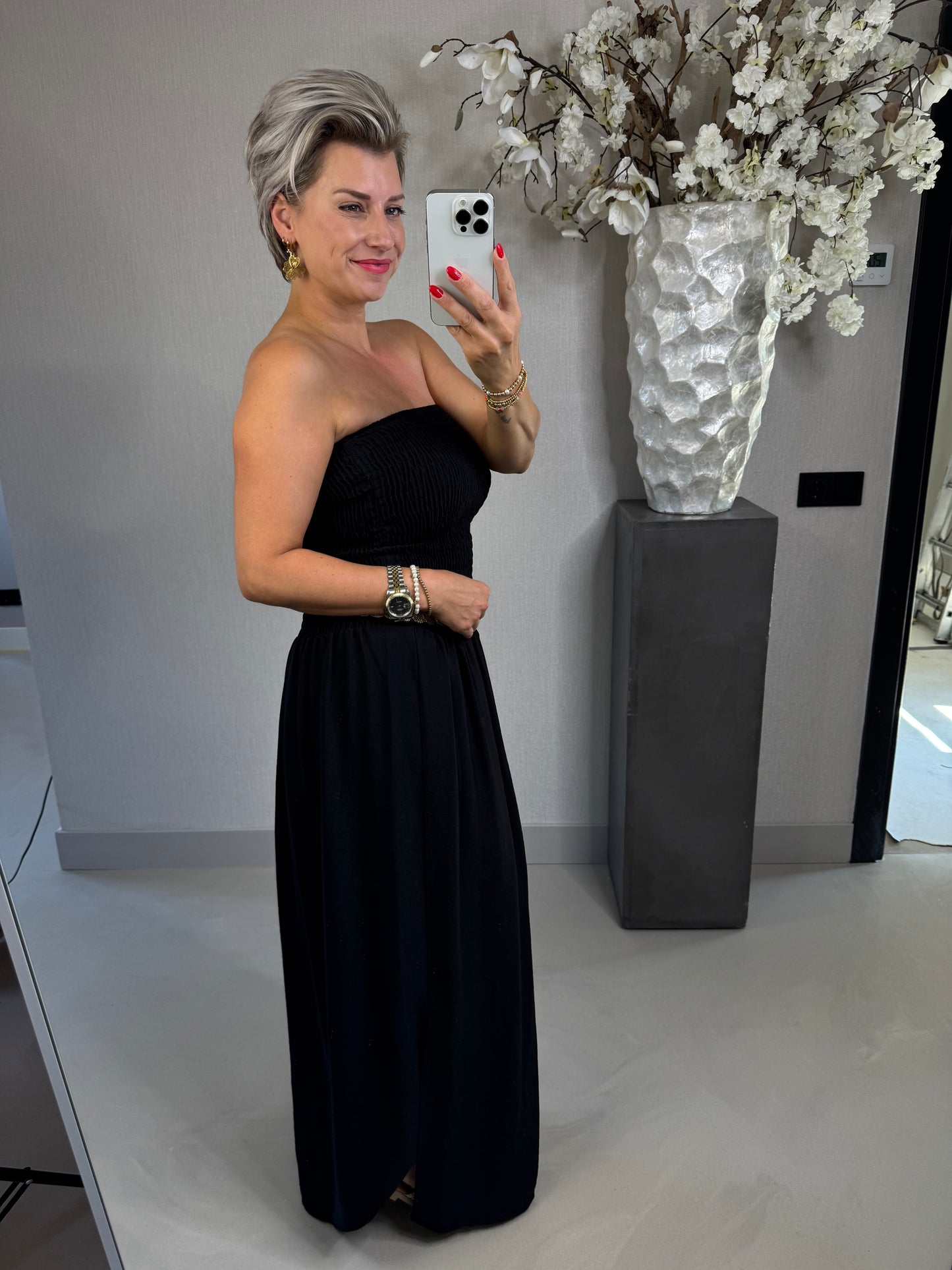 Jurk strapless zwart