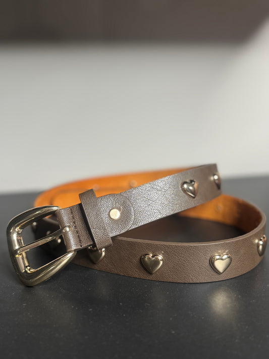 Riem bruin hartjes