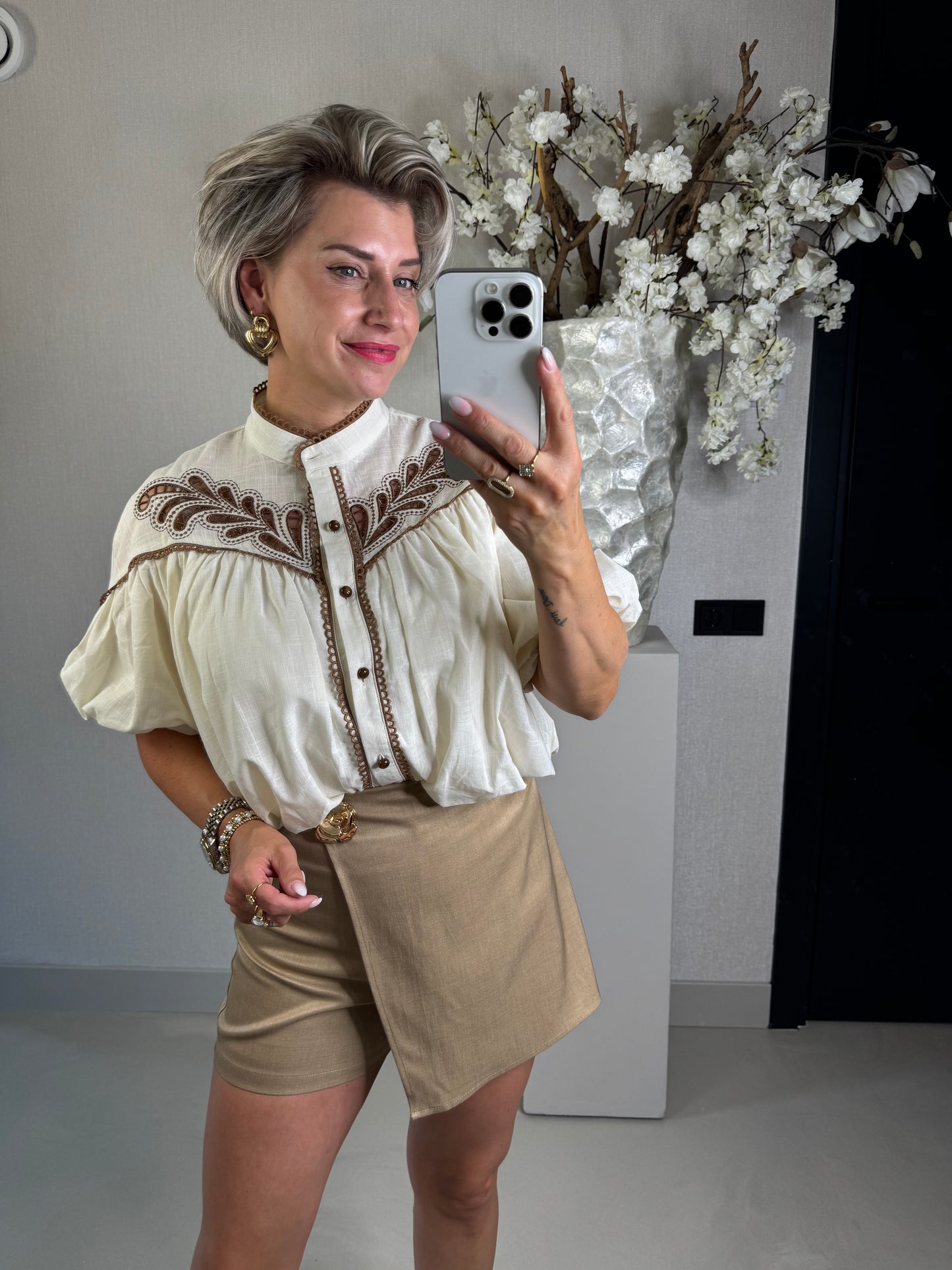 Blouse bohemian beige