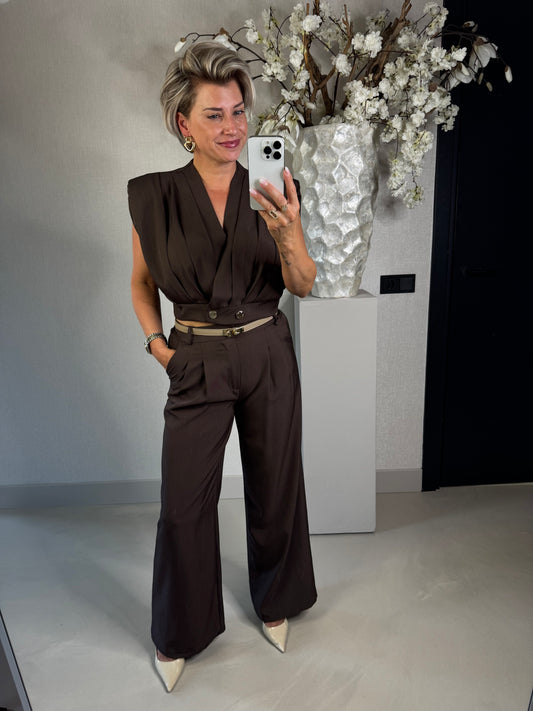 Twee delig pak elegance bruin