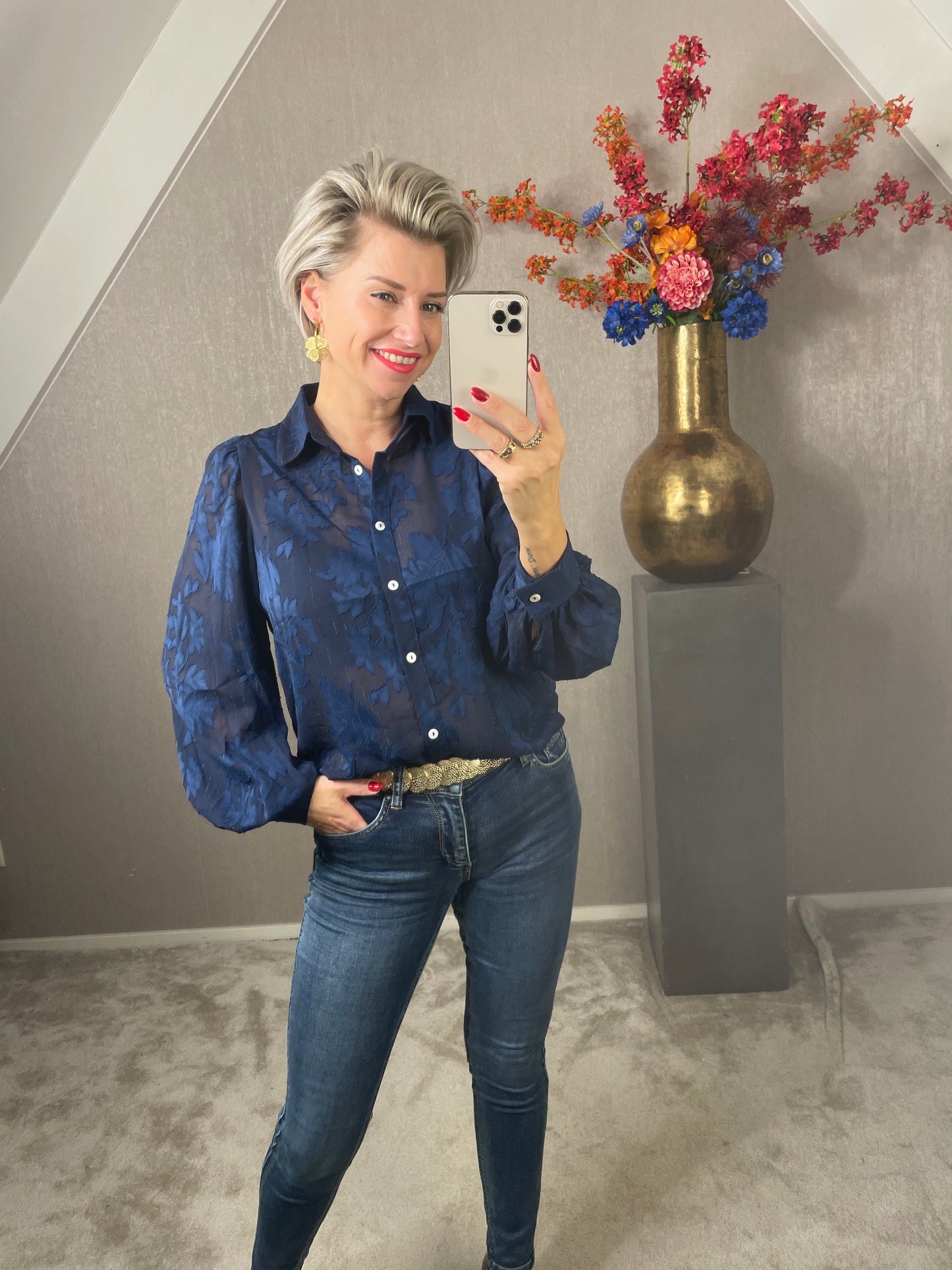 Blouse Leyla blauw