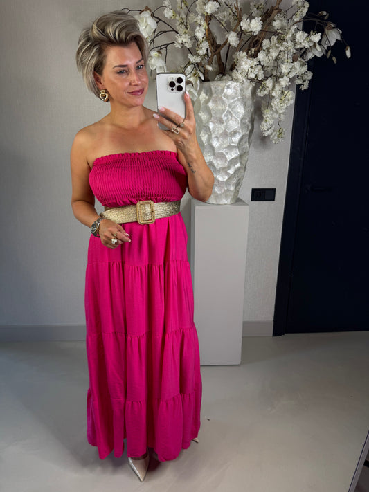 Jurk Strapless fuchsia