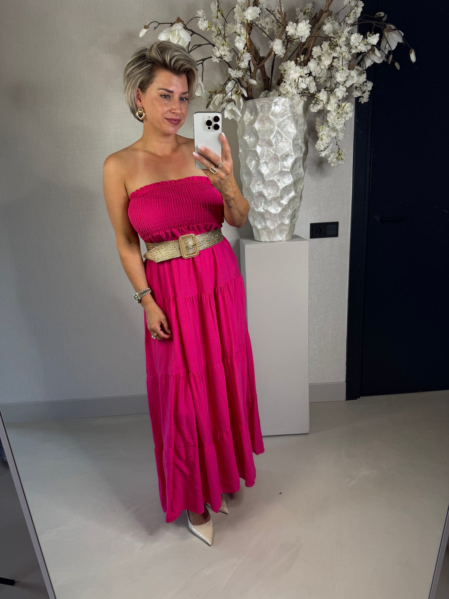 Jurk Strapless fuchsia