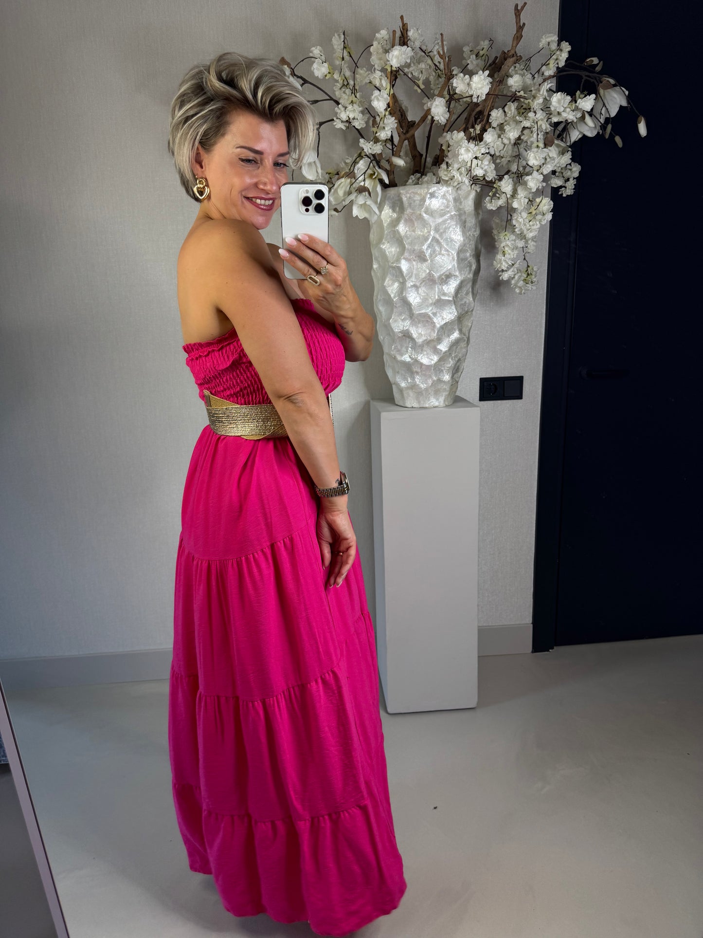 Jurk Strapless fuchsia
