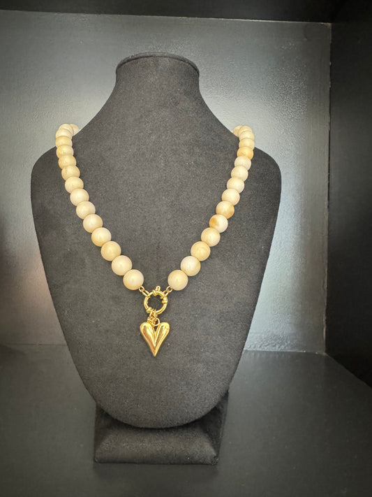 Ketting kralen subtiel hartje
