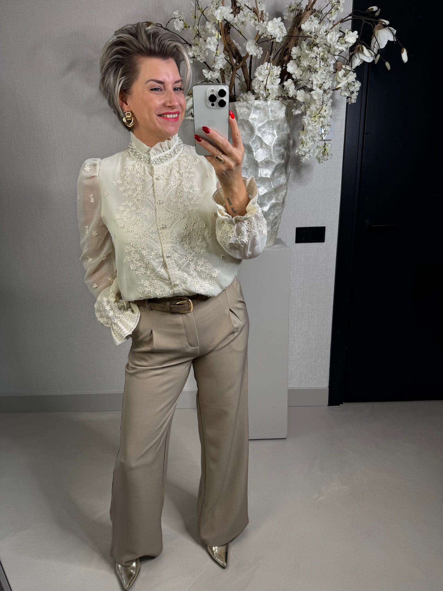 Blouse brocante parels