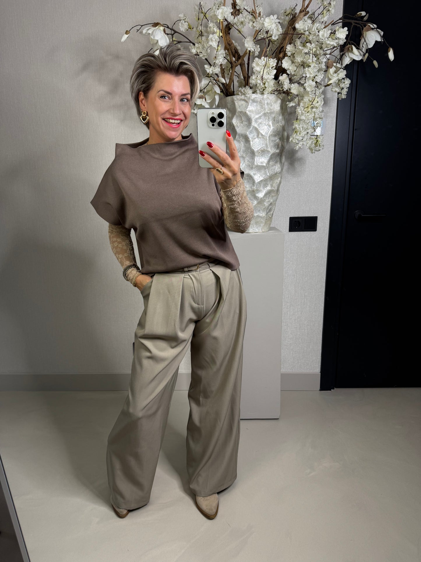 Top Fabienne taupe
