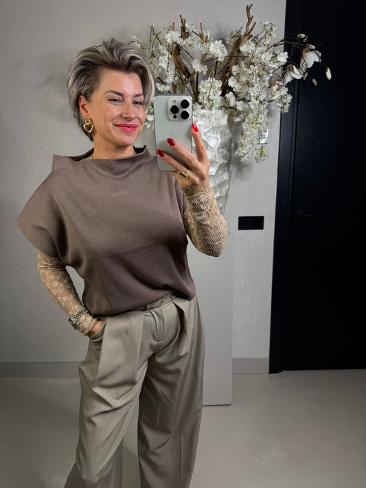 Top Fabienne taupe